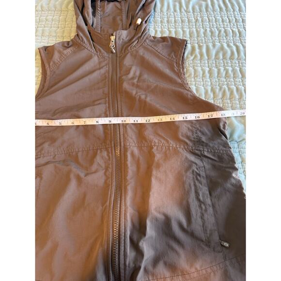 Eddie Bauer Hooded Vest Women's Medium Brown Hiking Camping Gorpcore - Picture 7 of 8